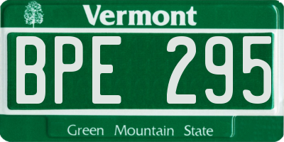 VT license plate BPE295
