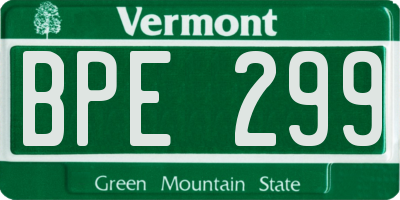 VT license plate BPE299