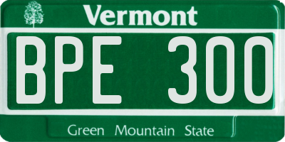 VT license plate BPE300