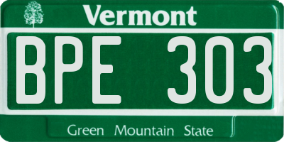 VT license plate BPE303