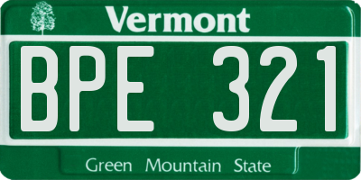 VT license plate BPE321