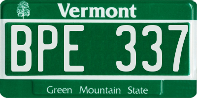 VT license plate BPE337