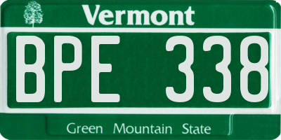 VT license plate BPE338