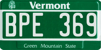 VT license plate BPE369