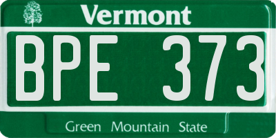 VT license plate BPE373