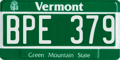 VT license plate BPE379