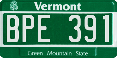 VT license plate BPE391
