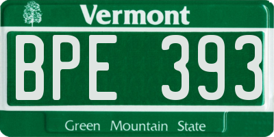 VT license plate BPE393