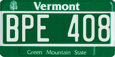 VT license plate BPE408