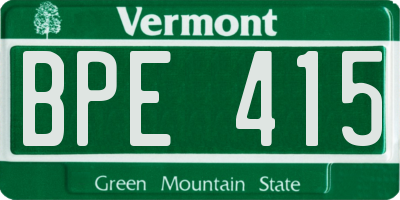 VT license plate BPE415