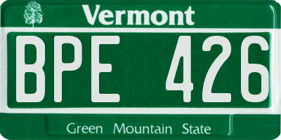 VT license plate BPE426