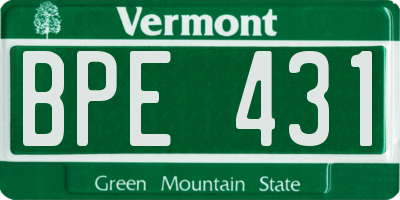 VT license plate BPE431