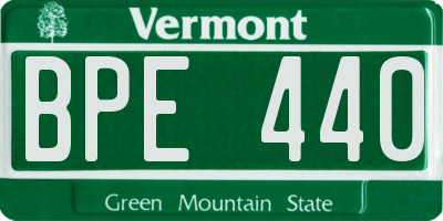 VT license plate BPE440