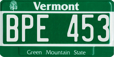 VT license plate BPE453