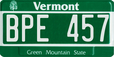 VT license plate BPE457