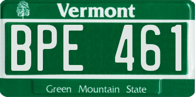 VT license plate BPE461