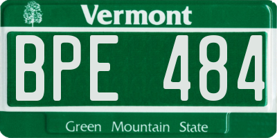 VT license plate BPE484