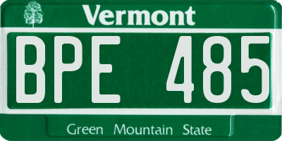 VT license plate BPE485
