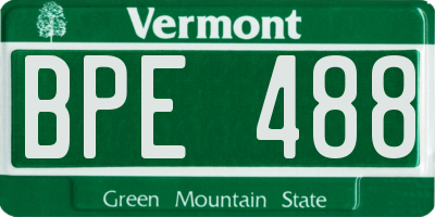 VT license plate BPE488