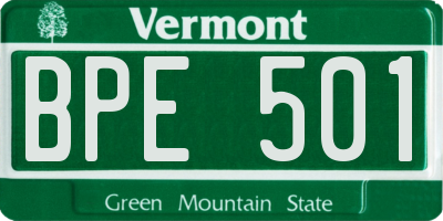VT license plate BPE501