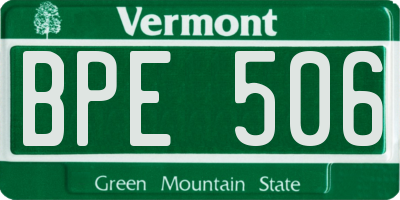 VT license plate BPE506