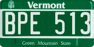 VT license plate BPE513