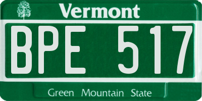 VT license plate BPE517