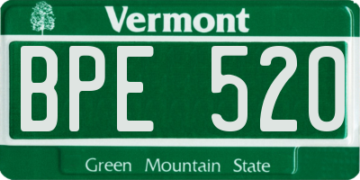 VT license plate BPE520