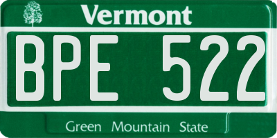 VT license plate BPE522