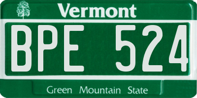 VT license plate BPE524