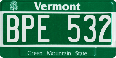 VT license plate BPE532