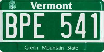 VT license plate BPE541