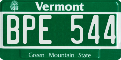 VT license plate BPE544