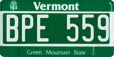 VT license plate BPE559
