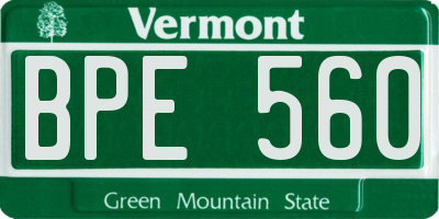 VT license plate BPE560