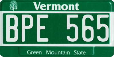 VT license plate BPE565