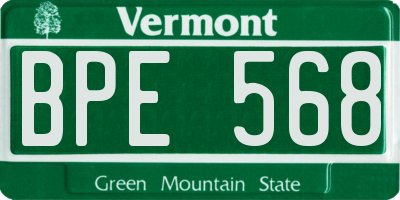 VT license plate BPE568