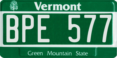 VT license plate BPE577