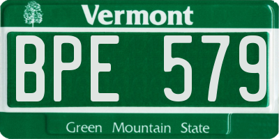 VT license plate BPE579