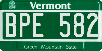 VT license plate BPE582