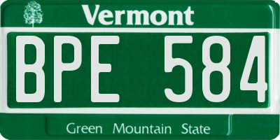VT license plate BPE584