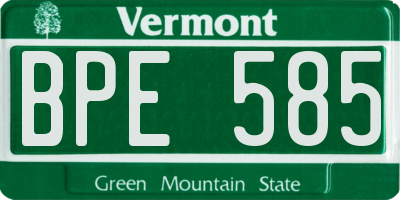 VT license plate BPE585