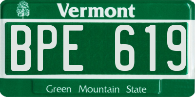 VT license plate BPE619