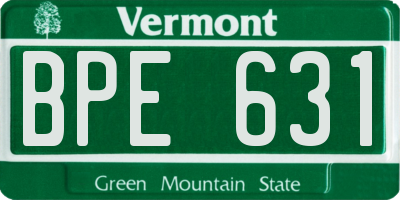VT license plate BPE631