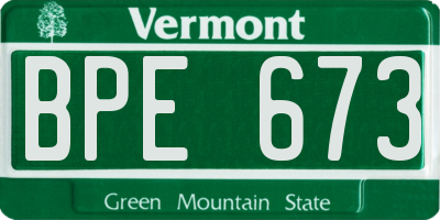 VT license plate BPE673