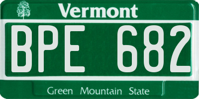 VT license plate BPE682
