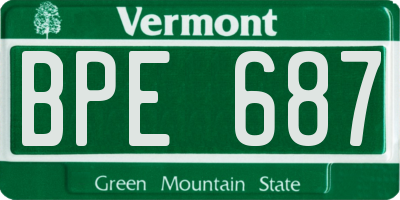 VT license plate BPE687