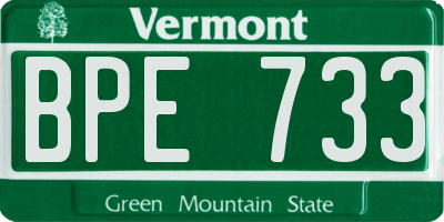VT license plate BPE733