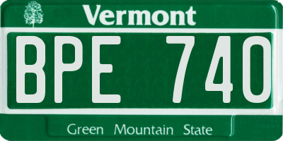 VT license plate BPE740