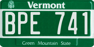 VT license plate BPE741